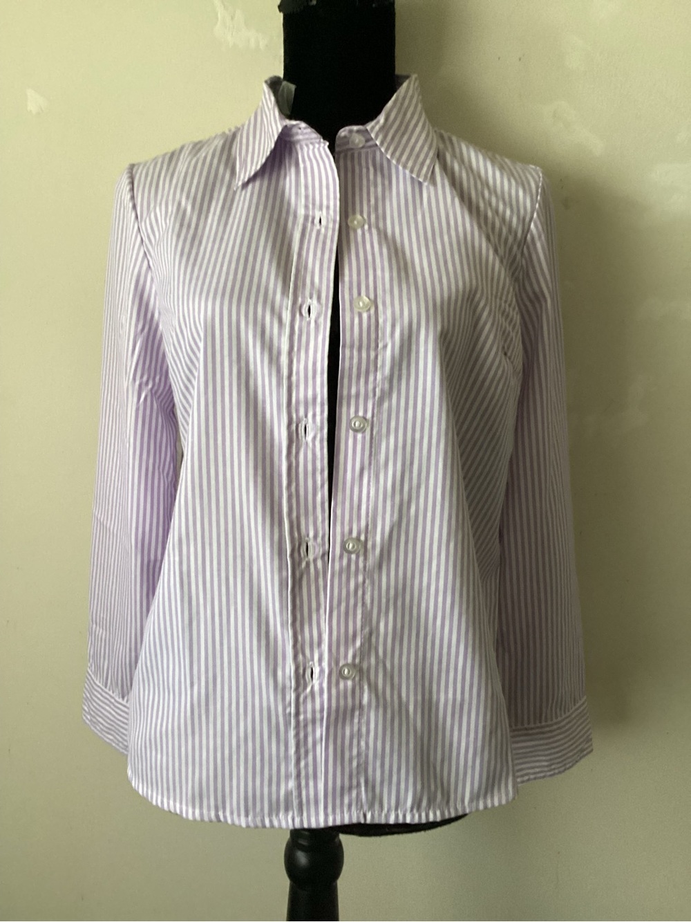 Blair Lavender and White Striped Button-Front Blouse
